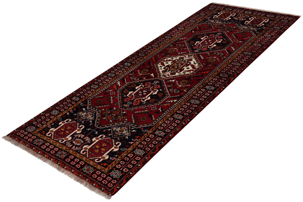 LÄUFER Orient handgeknüpft Gashgai Rot 196/78 cm Schurwolle - Rot, Textil (78/196cm) - Looma