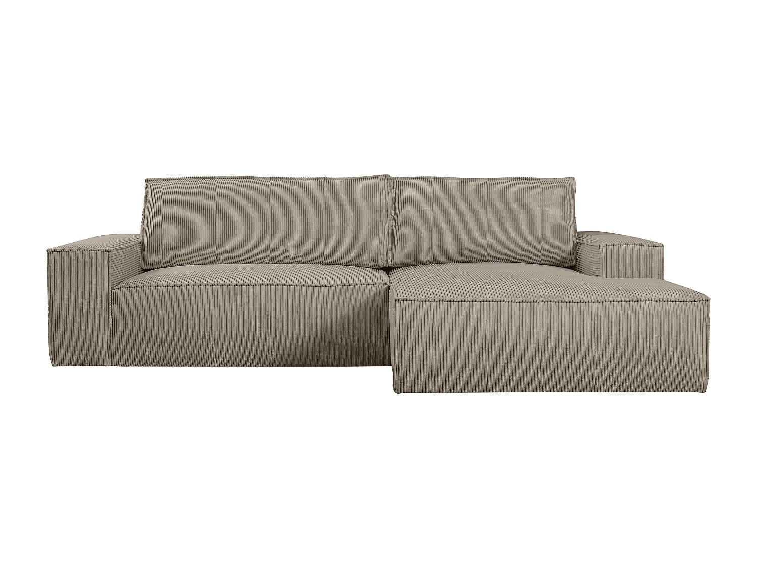 SCHLAFSOFA - 4 Personen - Samt, Stoff - Taupe - - Taupe, Textil (267/85/167cm) - Vente-Unique