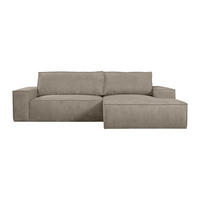 SCHLAFSOFA - 4 Personen - Samt, Stoff - Taupe - Taupe, Textil (267/85/167cm) - Vente-Unique