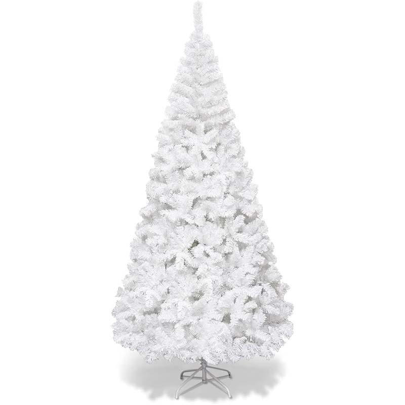WEIHNACHTSBAUM mit Metallständer 240cm Weiß - Weiß, Metall (240cm) - COSTWAY