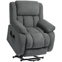 FERNSEHSESSEL mit Aufstehhilfe, Relaxsessel mit Liege-, Massagefunktion, Grau - Grau, Textil (104/100/93cm) - HOMCOM