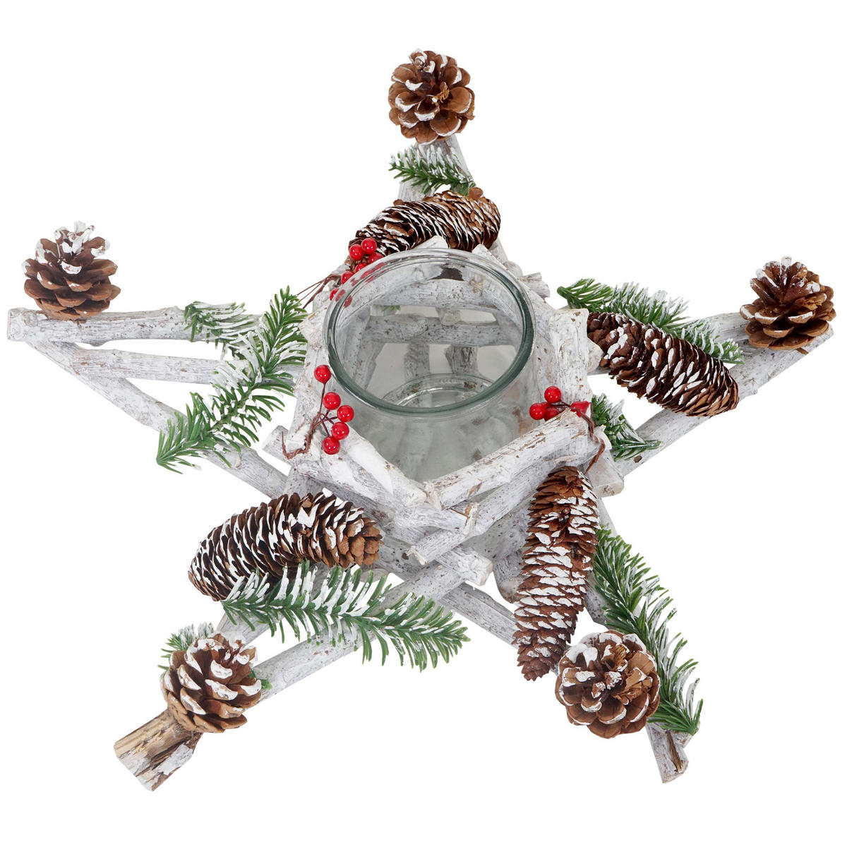 ADVENTSKRANZ STERN Weiß - Weiß, Holz (12cm) - MCW