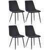 STUHL 4er Set Stoff schwarz - Schwarz, Textil/Metall (45/83/57cm) - CLP