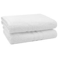 BADETUCH, 2er-Set, 100x150 cm, 100% Baumwolle, Weiß - Weiß, Textil (100/150cm) - Zollner