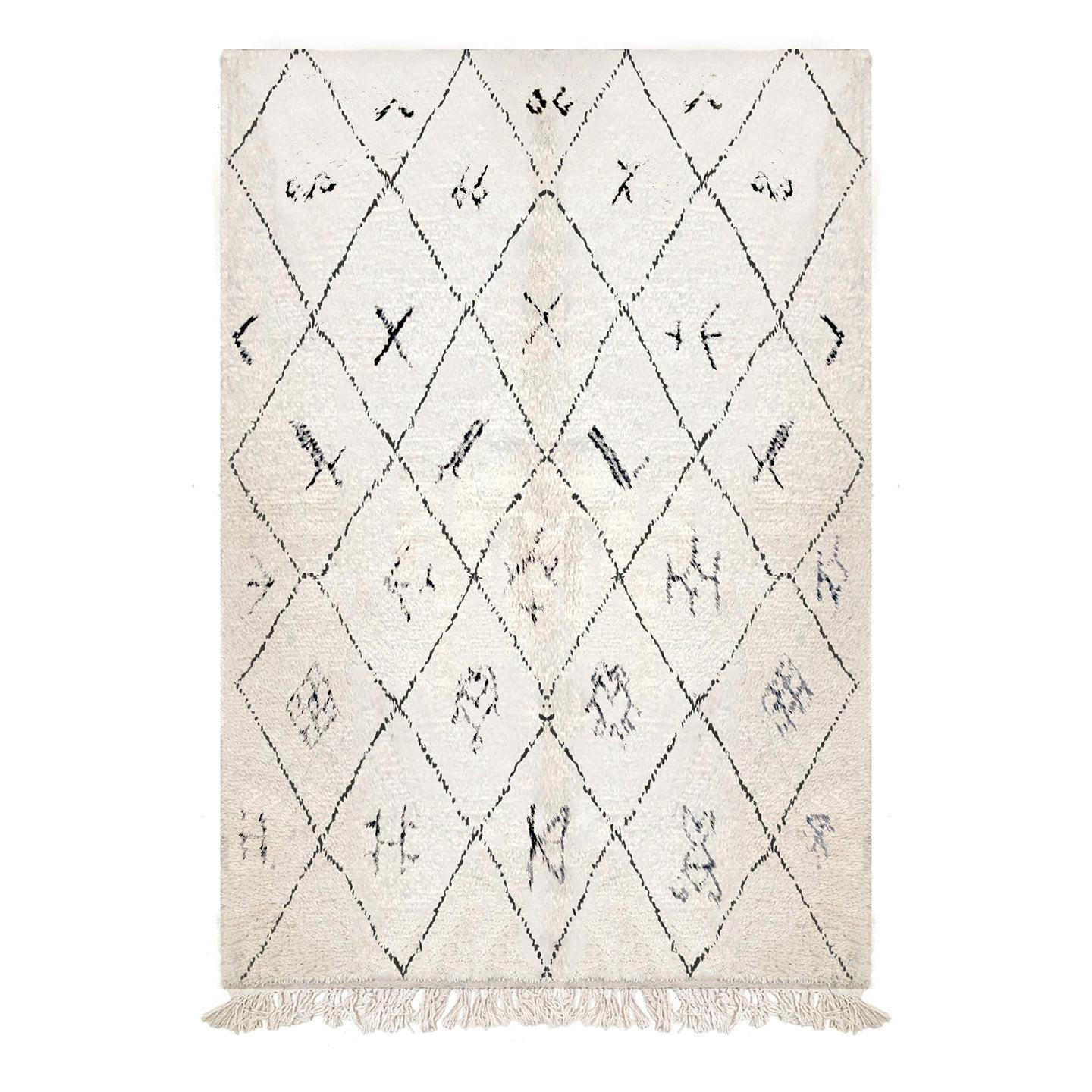 BERBERTEPPICH marokkanisch schwarz weiß Amazighs beige - Beige, Naturmaterialien (250/350cm) - AFK Living