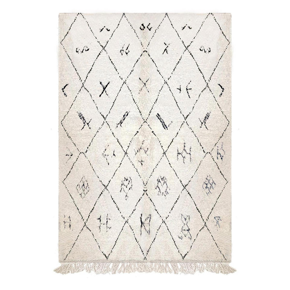 BERBERTEPPICH marokkanisch schwarz weiß Amazighs beige - Beige, Naturmaterialien (250/350cm) - AFK Living