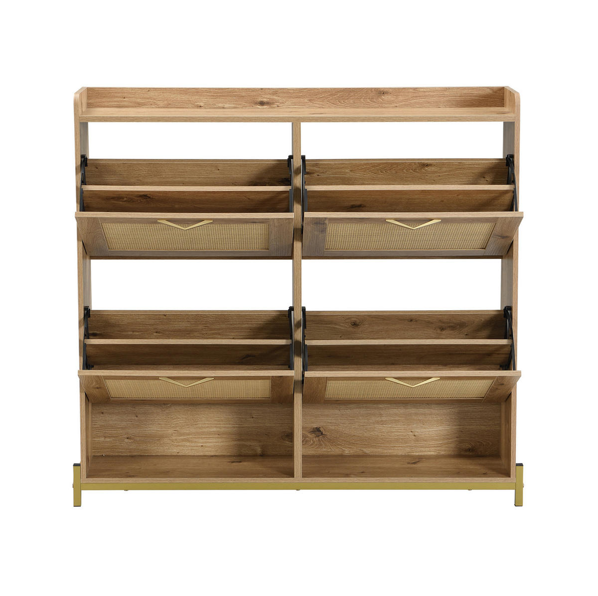 SCHUHSCHRANK aus MDF 108,5x24x100cm in Naturfarben mit Ablagefach - Naturfarben, Holzwerkstoff (108.5/100/24cm) - Modfu