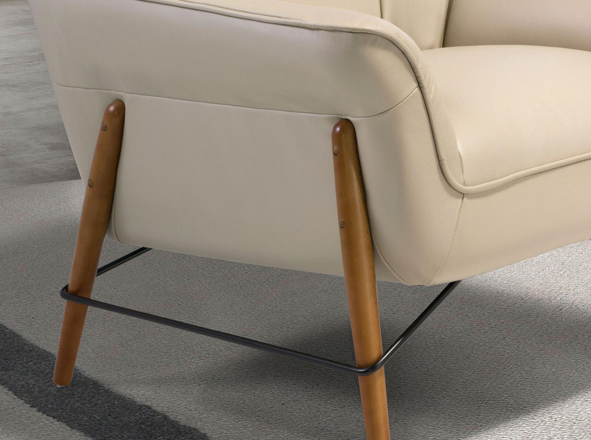 SESSEL Ledersessel Sand 86/85/81 cm - Sandfarben/Honig, Leder (86/81/85cm) - ANGEL CERDA