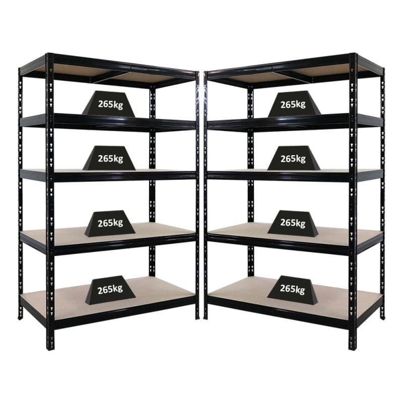 SCHWERLASTREGAL 2er Set Tiger HxBxT 180x120x60cm Fachlast 265kg Schwarz - Schwarz, Metall (240/180/60cm) - PROREGAL