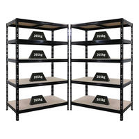 SCHWERLASTREGAL 2er Set Tiger HxBxT 180x120x60cm Fachlast 265kg Schwarz - Schwarz, Metall (240/180/60cm) - PROREGAL
