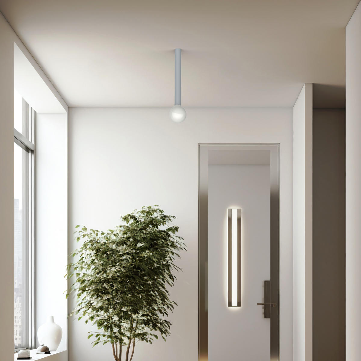 DECKENLEUCHTE Puro H30 - Grau, Metall (4/4/30cm) - Lumicom