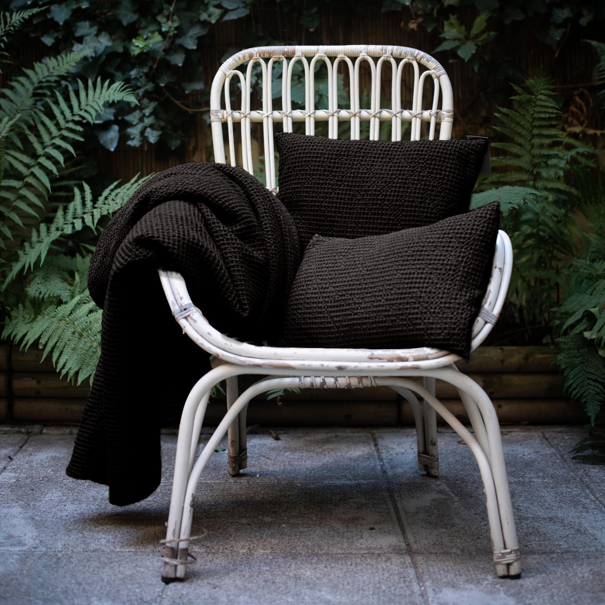 BETTÜBERWURF Maia carbonfarben 180 x 260 cm - Schwarz, Textil (260/180cm) - Vivaraise