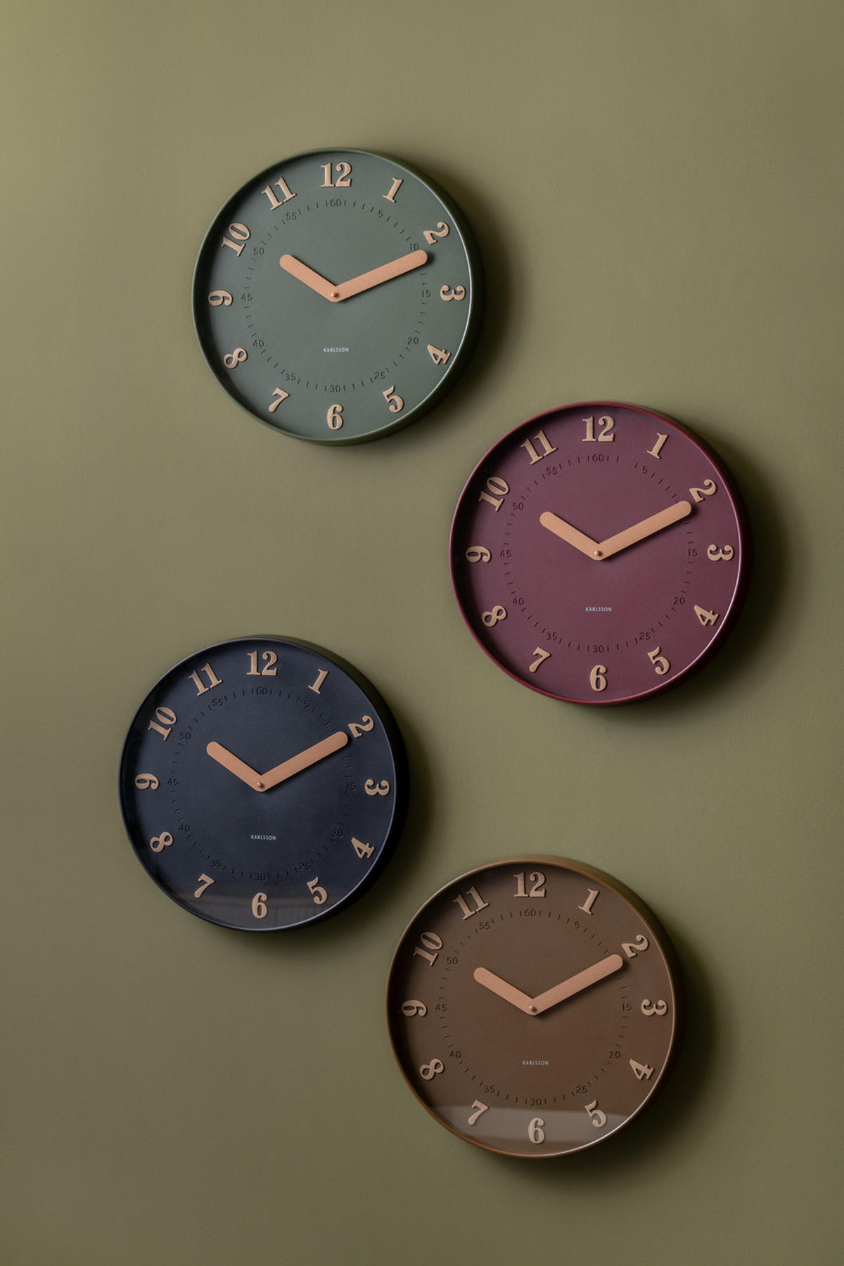 WANDUHR Amena Rot 40/4/40 cm - Rot, Kunststoff (4/40/40cm) - Karlsson