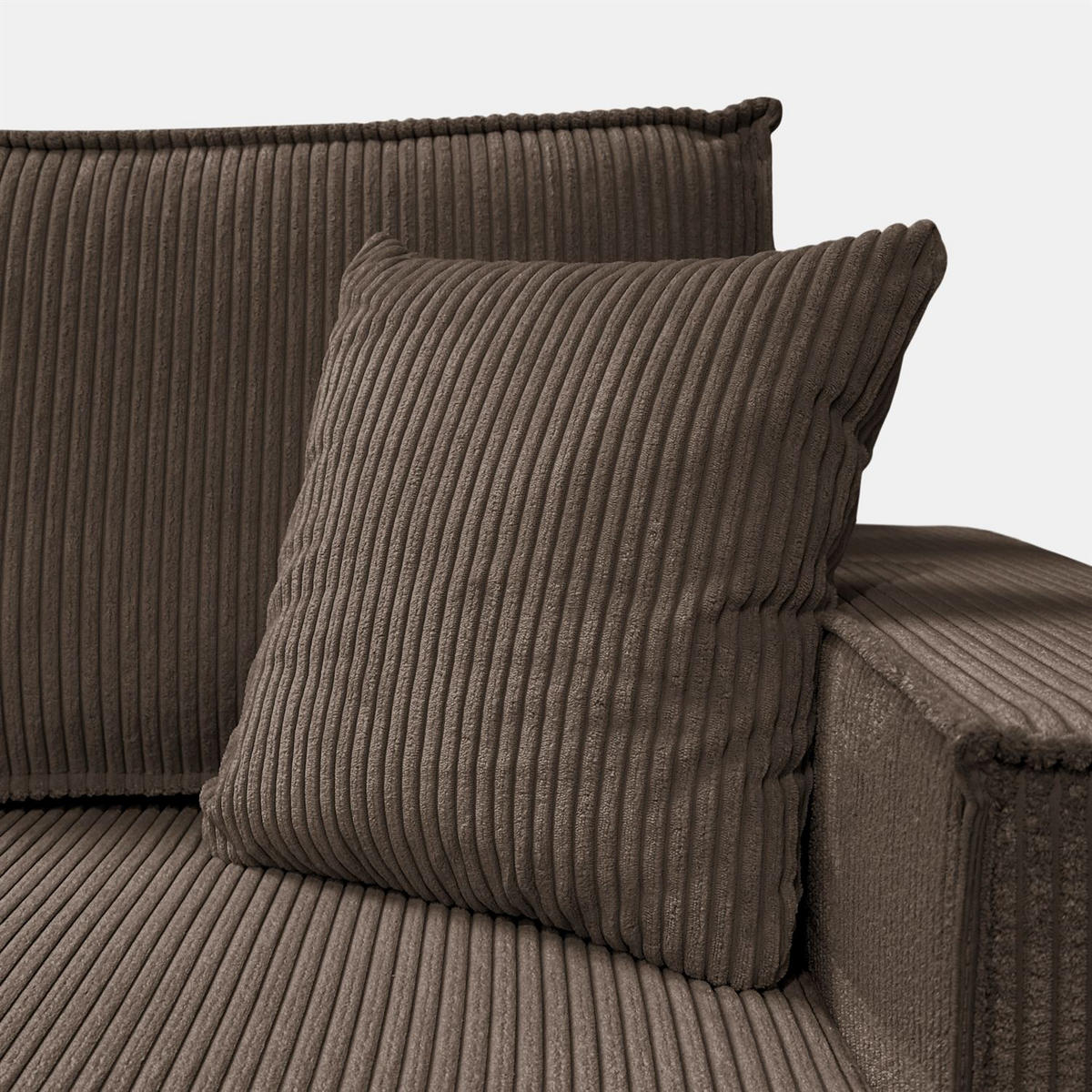 GEPOLSTERTES Ecksofa CARLOS L, Poso 06 - Braun, Textil (247/143cm) - Lookway