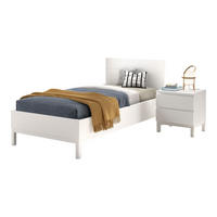 EINZELBETT Keely 90x200 mit Nachtkonsole weiß Kiefer massiv - Weiß, Holz (90/200cm) - 58aufmkessel