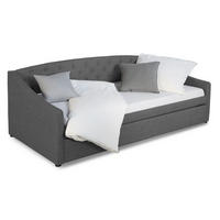 POLSTERBETT ausziehbar 140/200 cm in Grau - Grau, Textil (90/200cm) - Homestyle4u