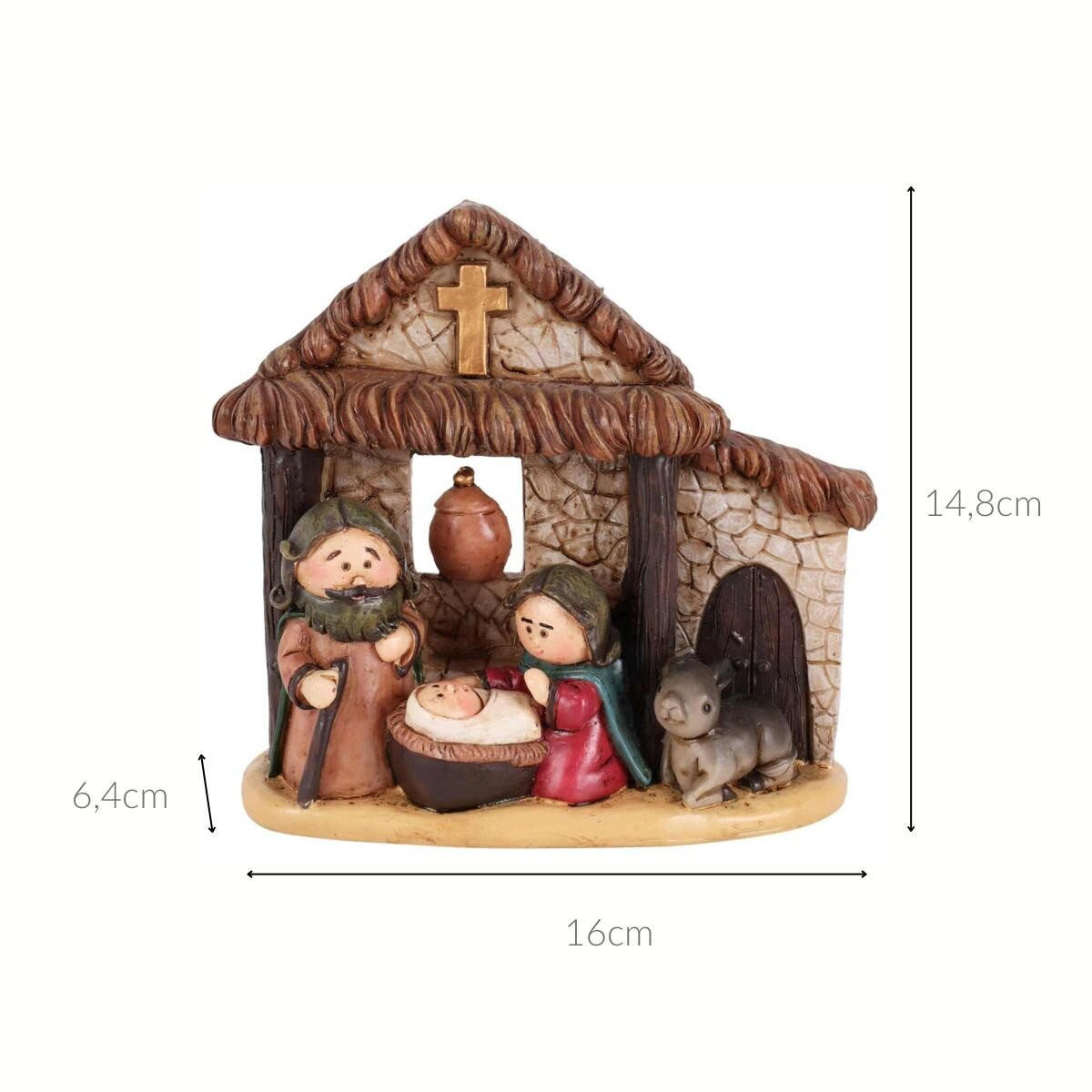 WEIHNACHTSKRIPPE Klein 15 cm - Braun, Kunststoff (6.4/14.8/16cm) - Home Styling Collection