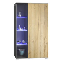 VITRINE Davos Eiche Natur - Eichefarben, Holzwerkstoff (71.5/134/35cm) - Vladon