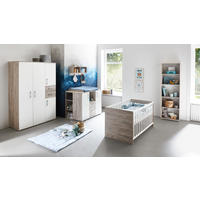 BABYZIMMER Mega-Set Bente 7-tlg. - Eichefarben/Silberfarben, Holzwerkstoff/Kunststoff (1/1/1cm) - arthur berndt