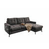 ECKSOFA mit Schlaffunktion und Bettkasten, Luxus-Mikrofaser - Anthrazit/Schwarz, Textil/Metall (150/230cm) - myHomelando