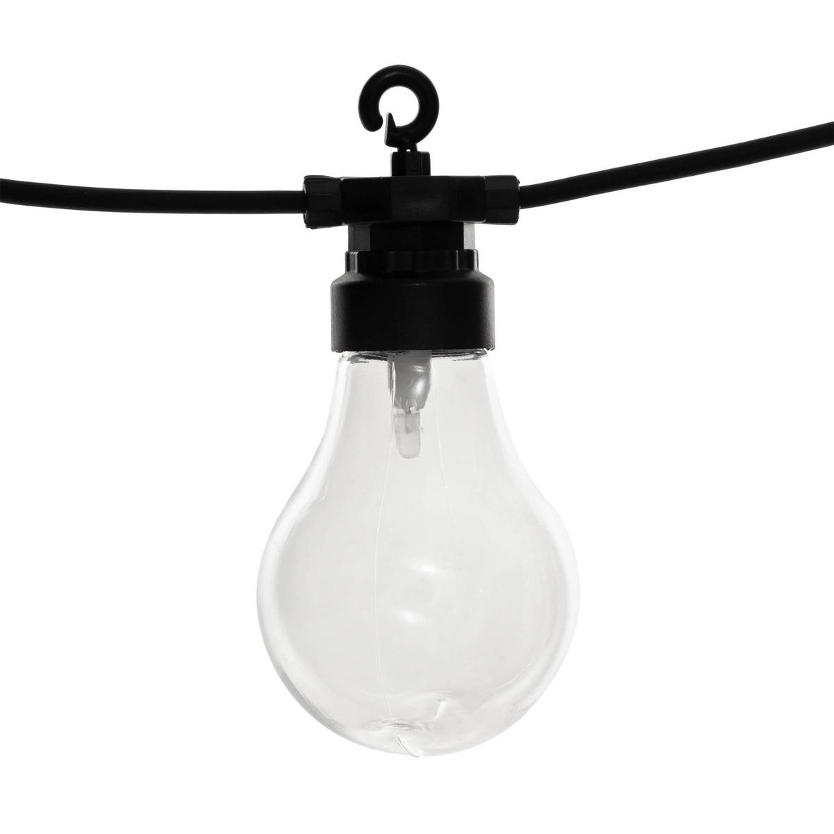 SOLAR-LICHTERKETTE 5 m 10 LED - Schwarz, Kunststoff (500/6/9cm) - Atmosphera Createur d´interieur