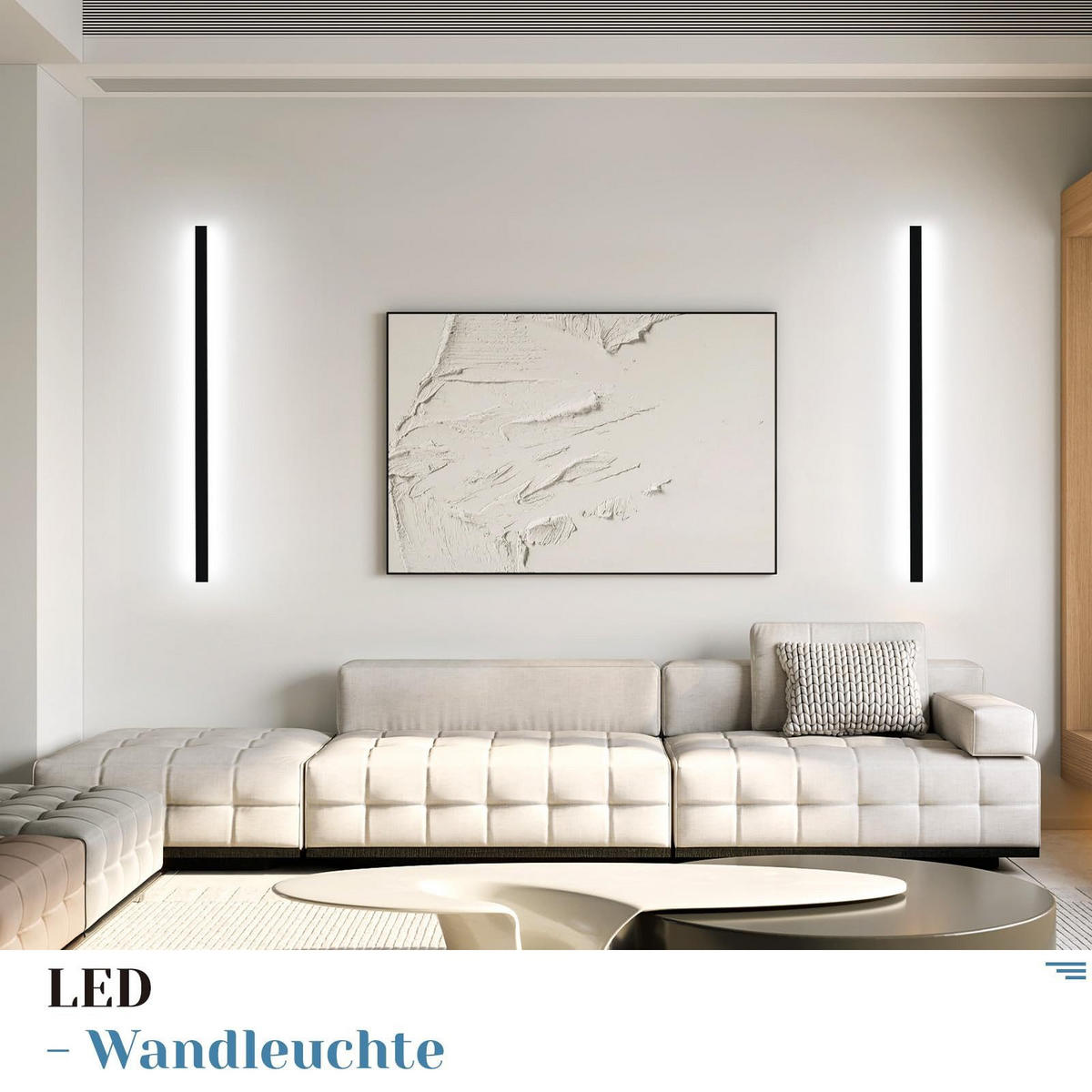 LED - WANDLEUCHTE Wogthar 4.0/100.0/2.5 cm - Schwarz, Metall (4/100/2.5cm) - ZMH