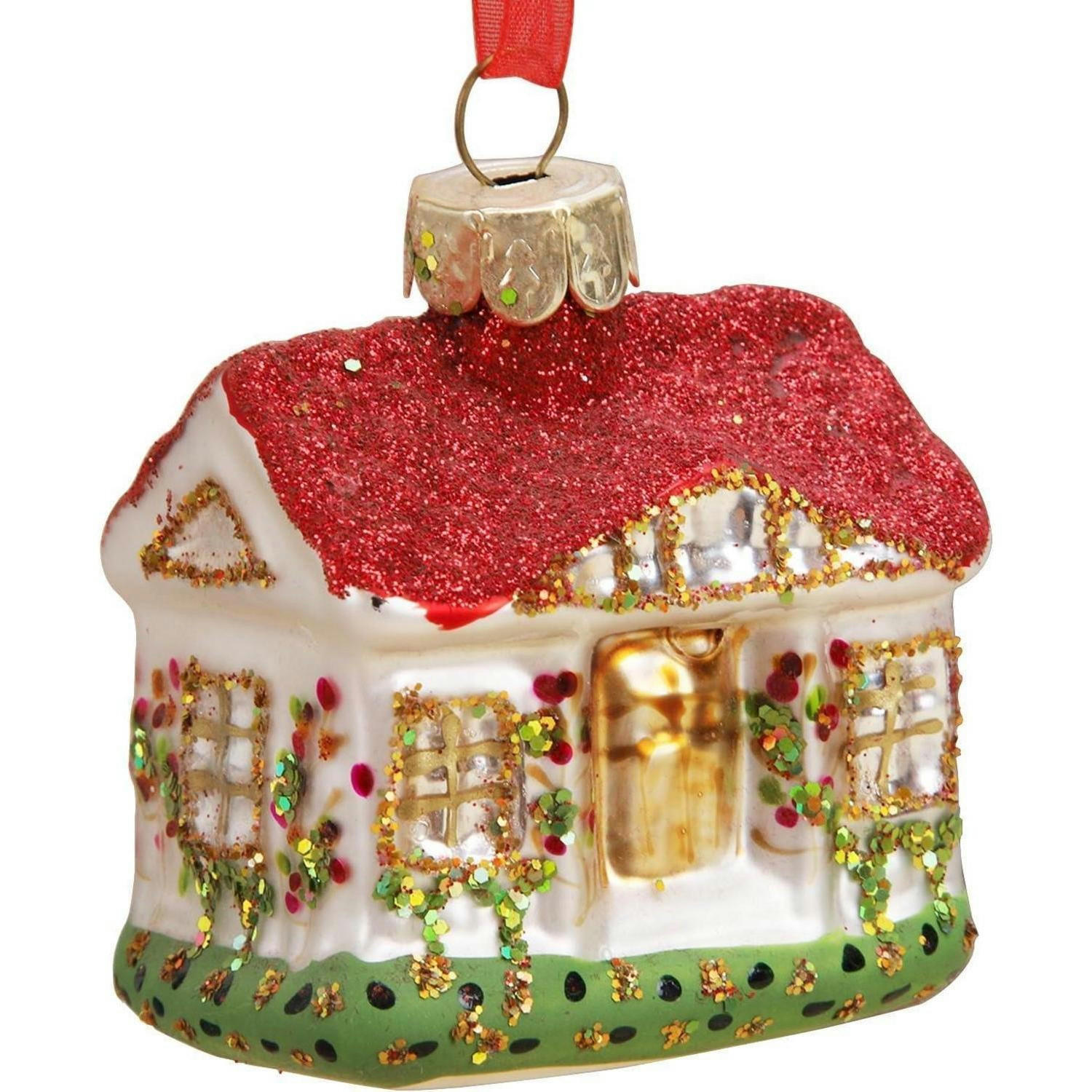 CHRISTBAUMSCHMUCK Glas Haus Vintage Anhänger - Multicolor, Glas (6/7/7cm)