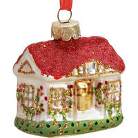 CHRISTBAUMSCHMUCK Glas Haus Vintage Anhänger - Multicolor, Glas (6/7/7cm)