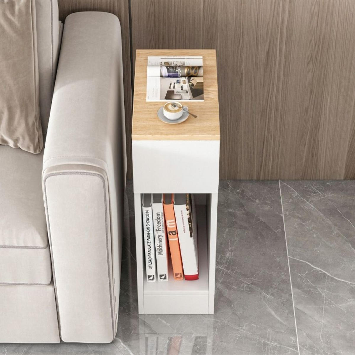 NACHTTISCH, weiß 20/33/60 cm - Weiß, Holzwerkstoff (20/60/33cm)