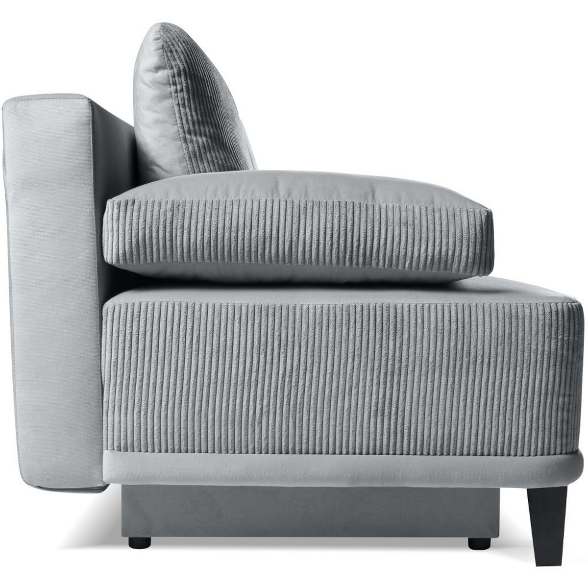 SCHLAFSOFA 3-Sitzer Riso mit Bettkasten, Grau - Schwarz/Grau, Textil (200/91/90cm) - Beautysofa