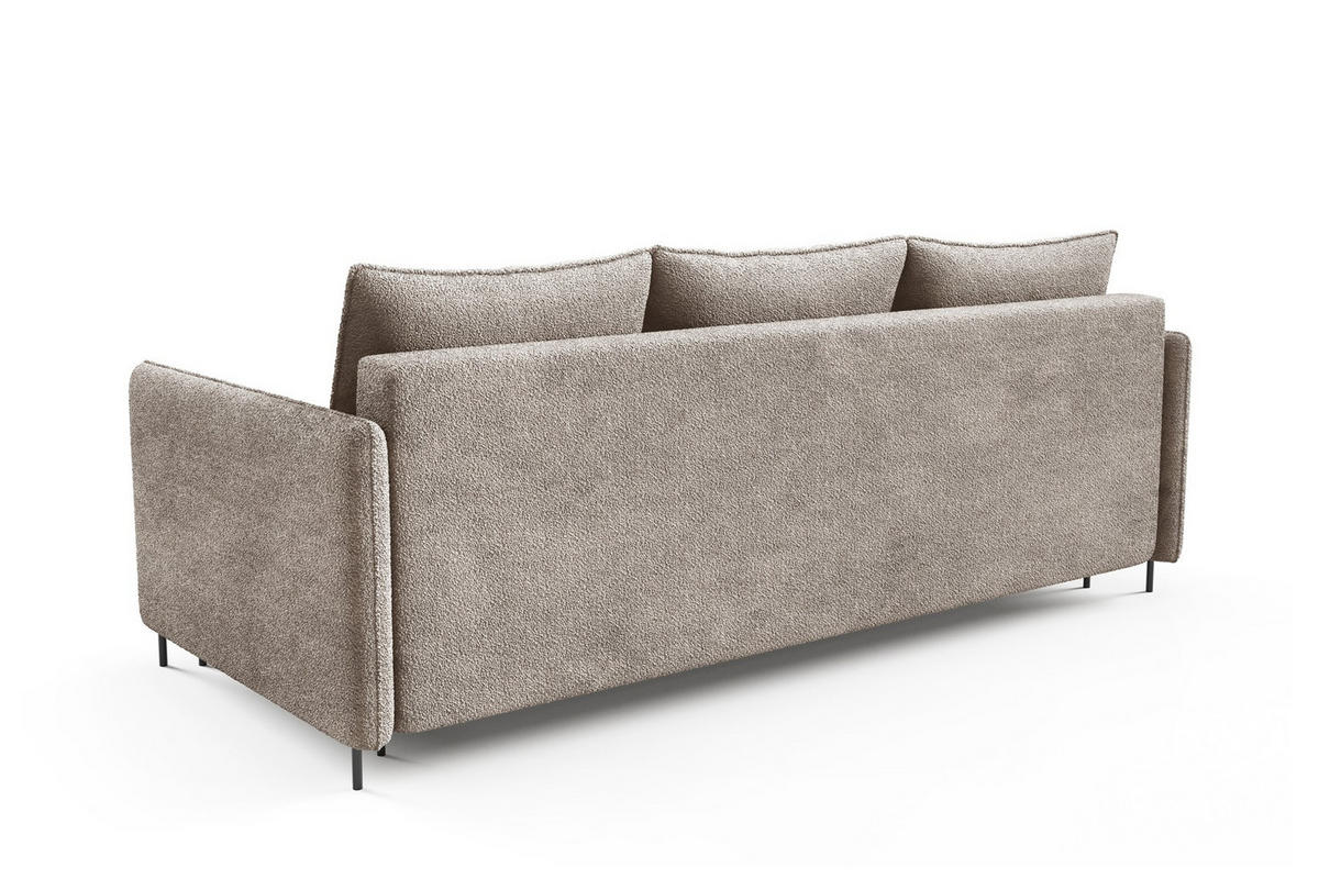 SCHLAFSOFA Belis Boucle in Beige - Beige, Holzwerkstoff/Textil (216/95/91cm) - Bettso