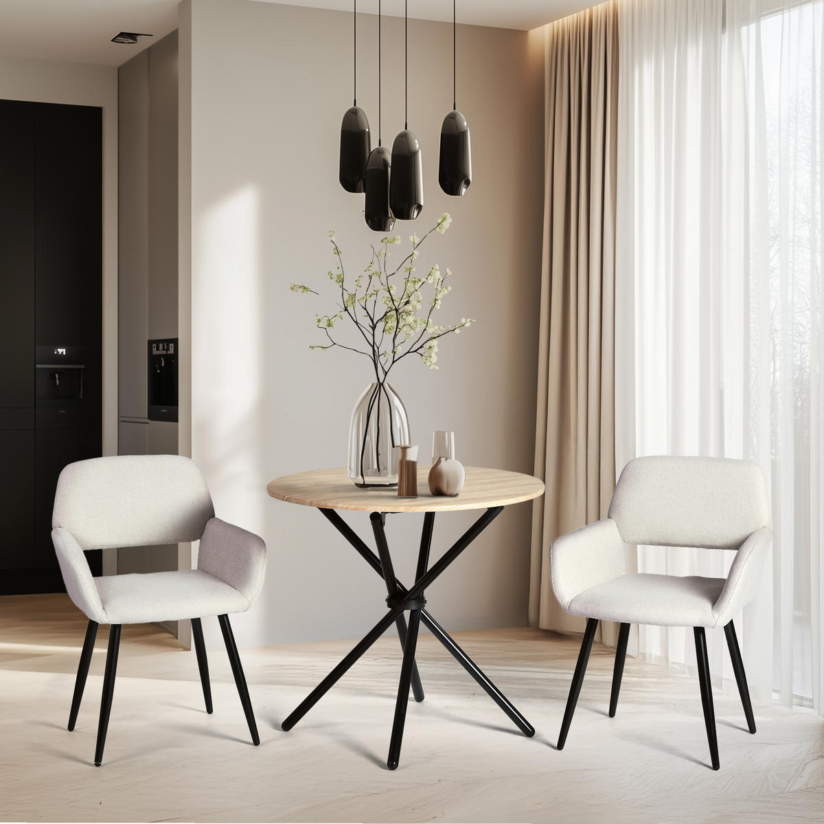 ESSTISCH 80/80/75 cm braun - Braun, Holz/Metall (80/80/75cm)