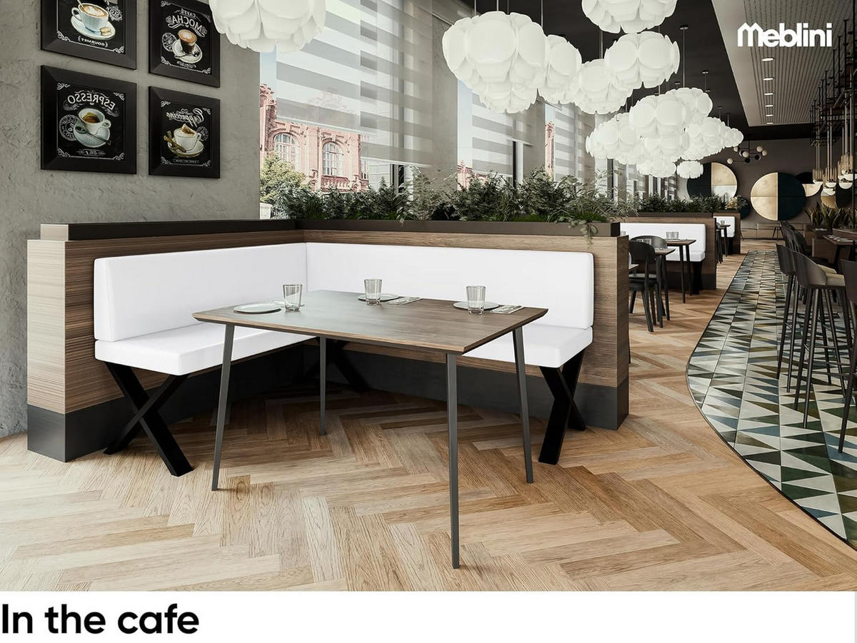 ECKBANK TONI_X - Weiß, Leder (128/168cm) - Meblini