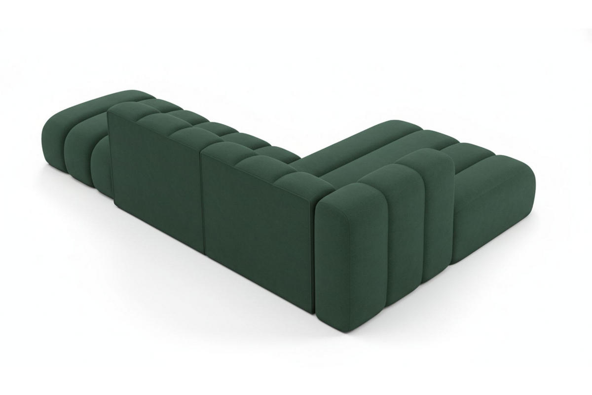 ECKSOFA L-form mit Hocker, Grand Mini, Stoff Salvador, Grün, Rechts - Grün, Holz (295/179cm) - Kaiser Möbel