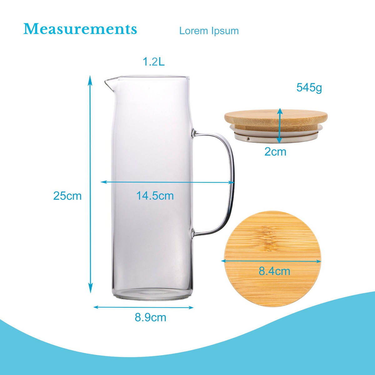 KARAFFE - Transparent, Glas (1.1L) - Intirilife