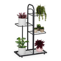 PFLANZENSTÄNDER - Schwarz, Metall (44/72.5/22.5cm) - Relaxdays