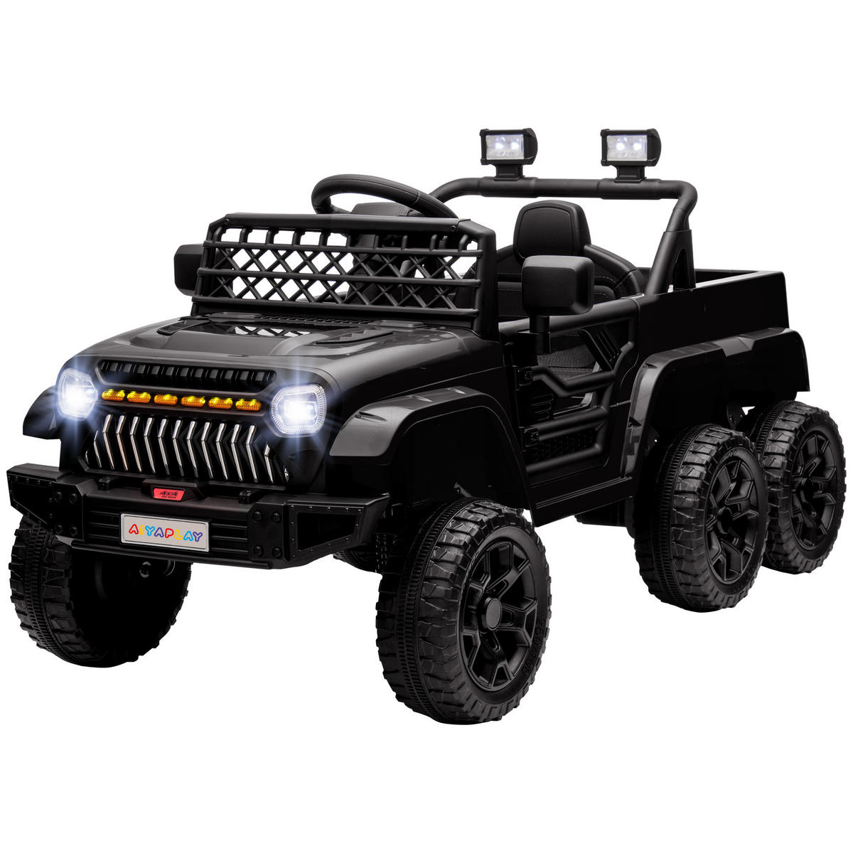 ELEKTRO-KINDERAUTO DE-13148 4x4/2x2 Modus Schwarz - Schwarz, Kunststoff (122/62.5/65cm) - ComfortXL