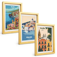 BILDER SET 3er Set - 20x30 cm Goldrahmen - Stadtlandschaften mit Gebäuden - Goldfarben, Kunststoff (20/30cm) - TULUP