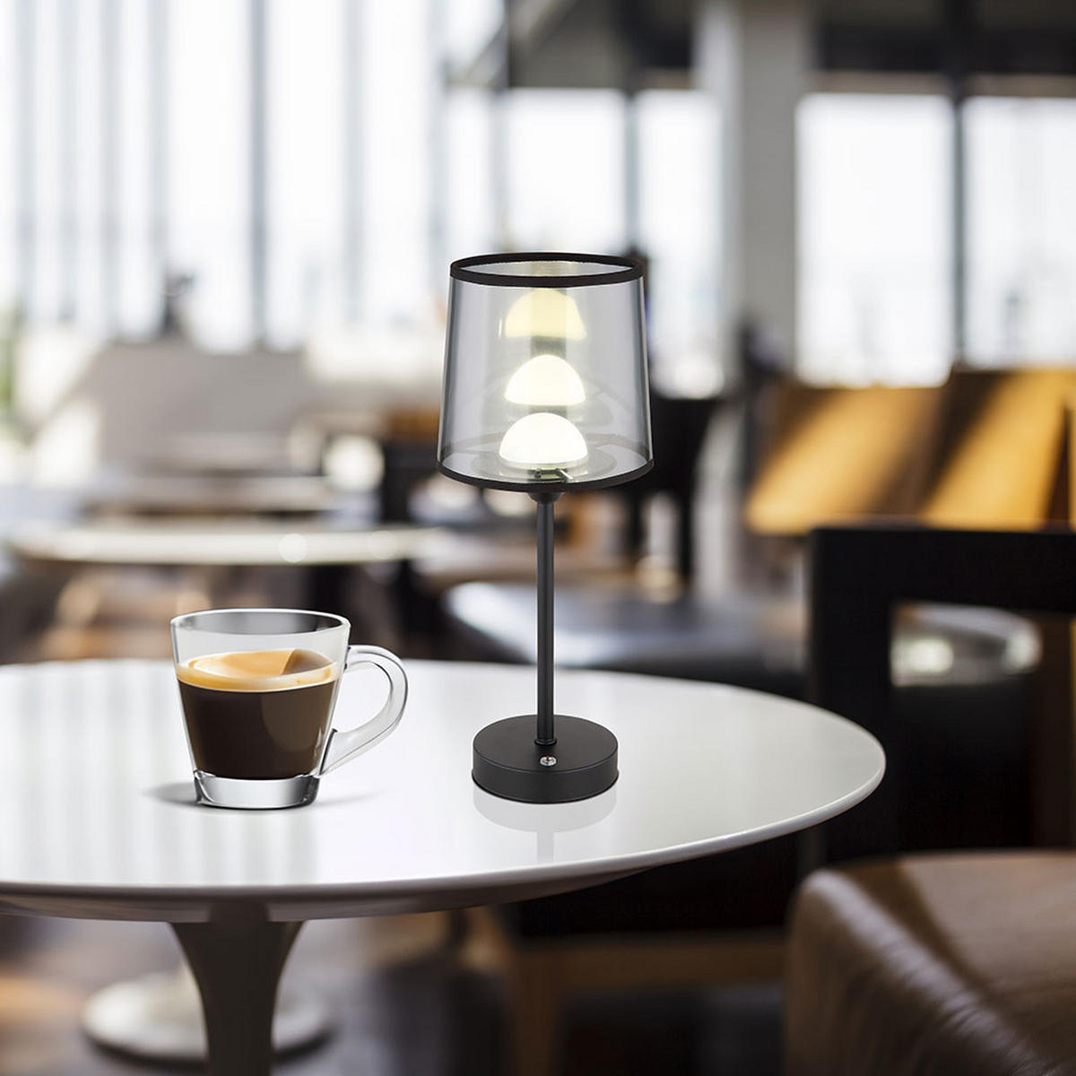 LED TISCHLEUCHTE Lunki Metall Schwarz - Schwarz, Kunststoff (14/14/35cm) - Globo Lighting