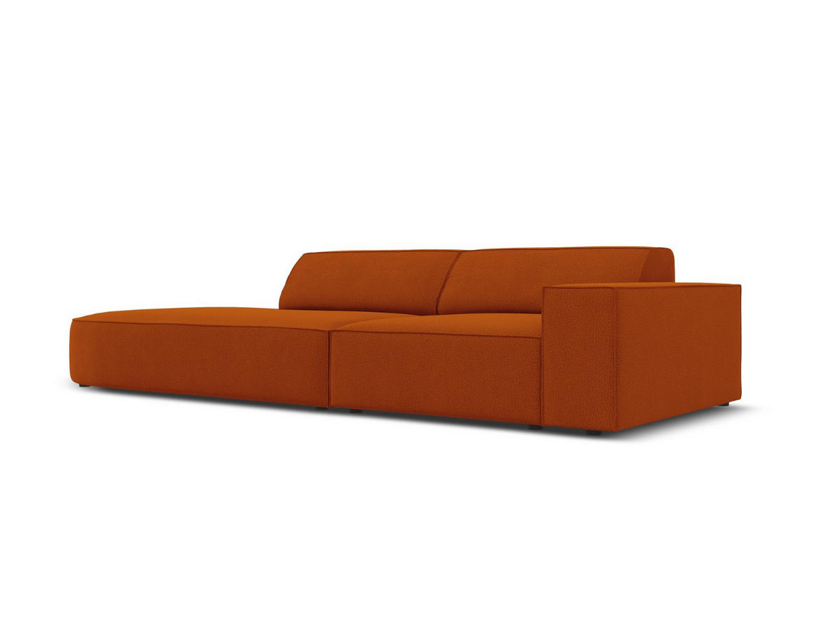 LINKES-SOFA Jodie aus strukturiertem Stoff terrakotta 3 Sitzplätze - Terra cotta, Textil (102/70/262cm) - Micadoni