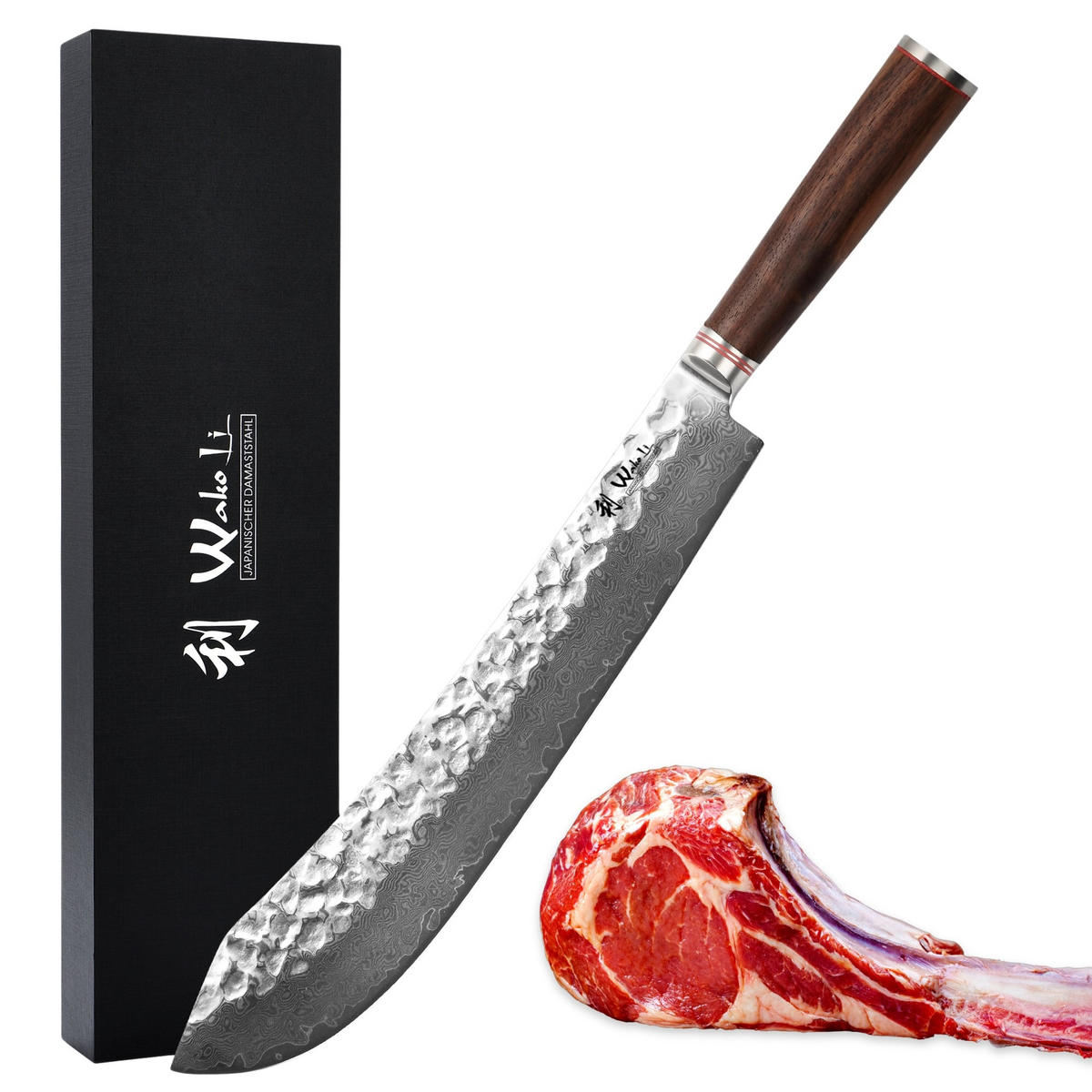 BLOCKMESSER 35 cm - Nussbaumfarben, Holz/Metall (49cm) - Wakoli