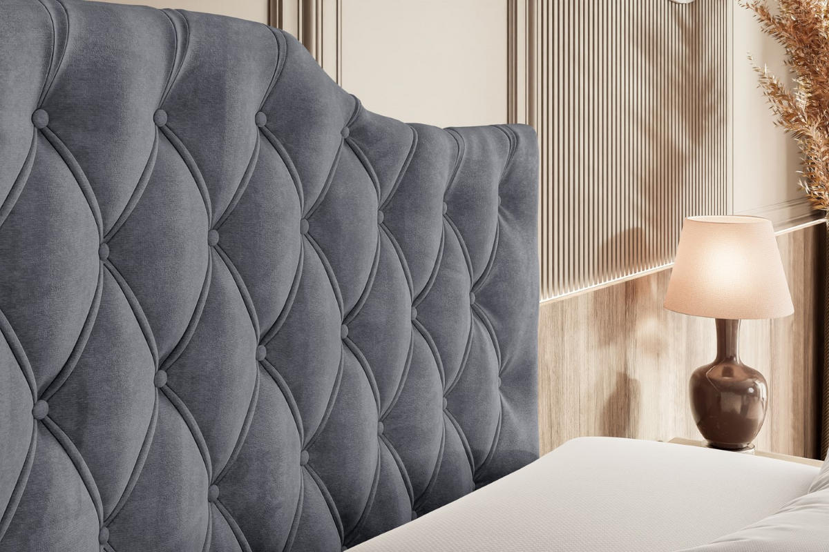 BOXBETT mit Matratze H4 und Lattenrost - VILA-1 - 140x200 cm - H4 - Dunkelgrau - Dunkelgrau, Holzwerkstoff (140/200cm) - ALTDECOR