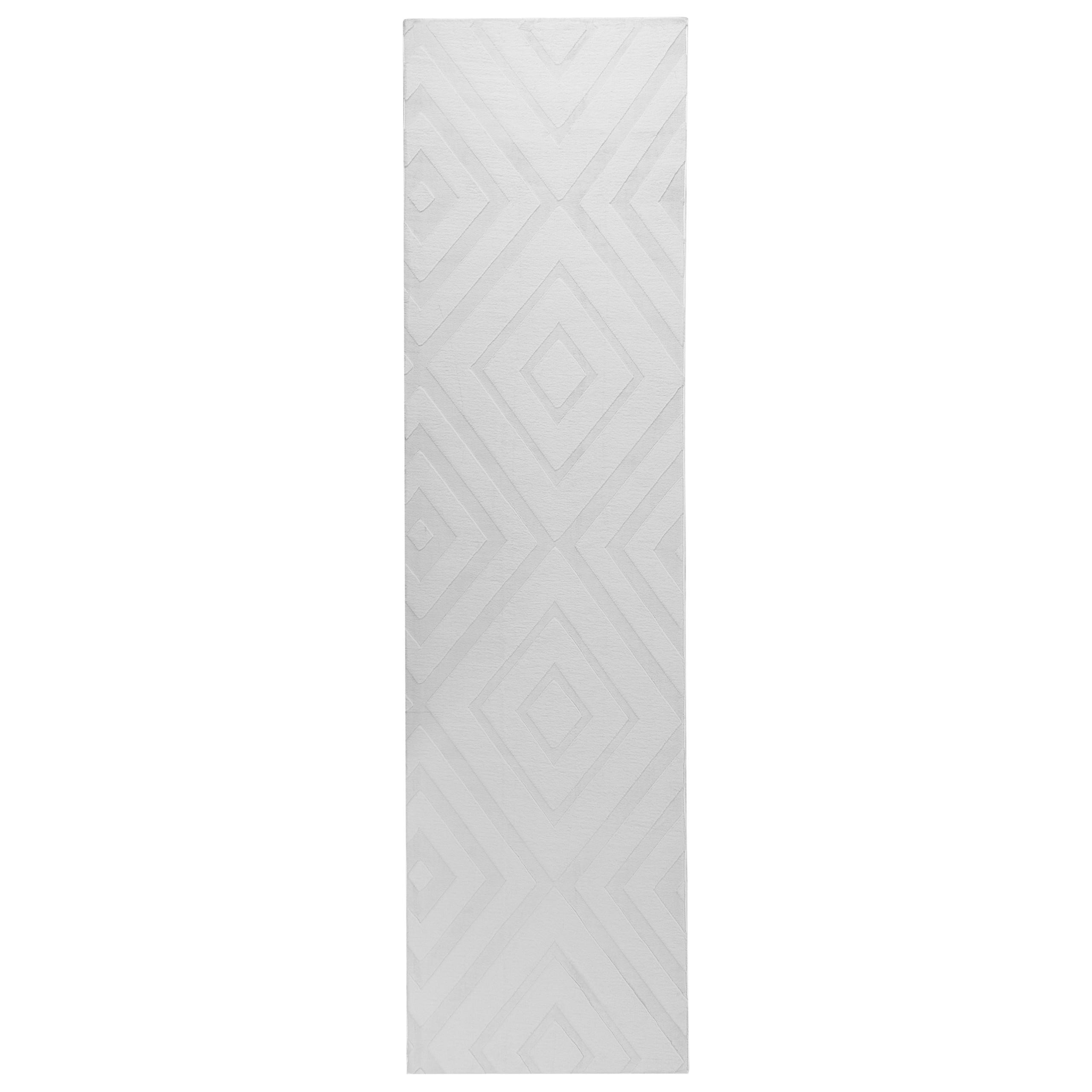 TEPPICH Hellgrau 80/300 cm Borah - Hellgrau/Grau, Textil (80/300cm) - Beliani