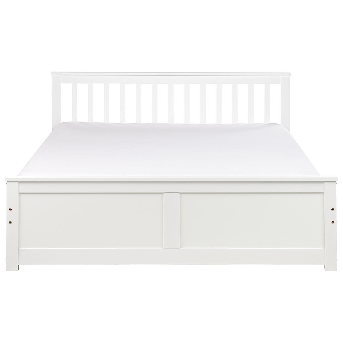 BETT mit Lattenrost 160x200 cm Weiß Olendon - Weiß, Holz (160/200cm) - Beliani