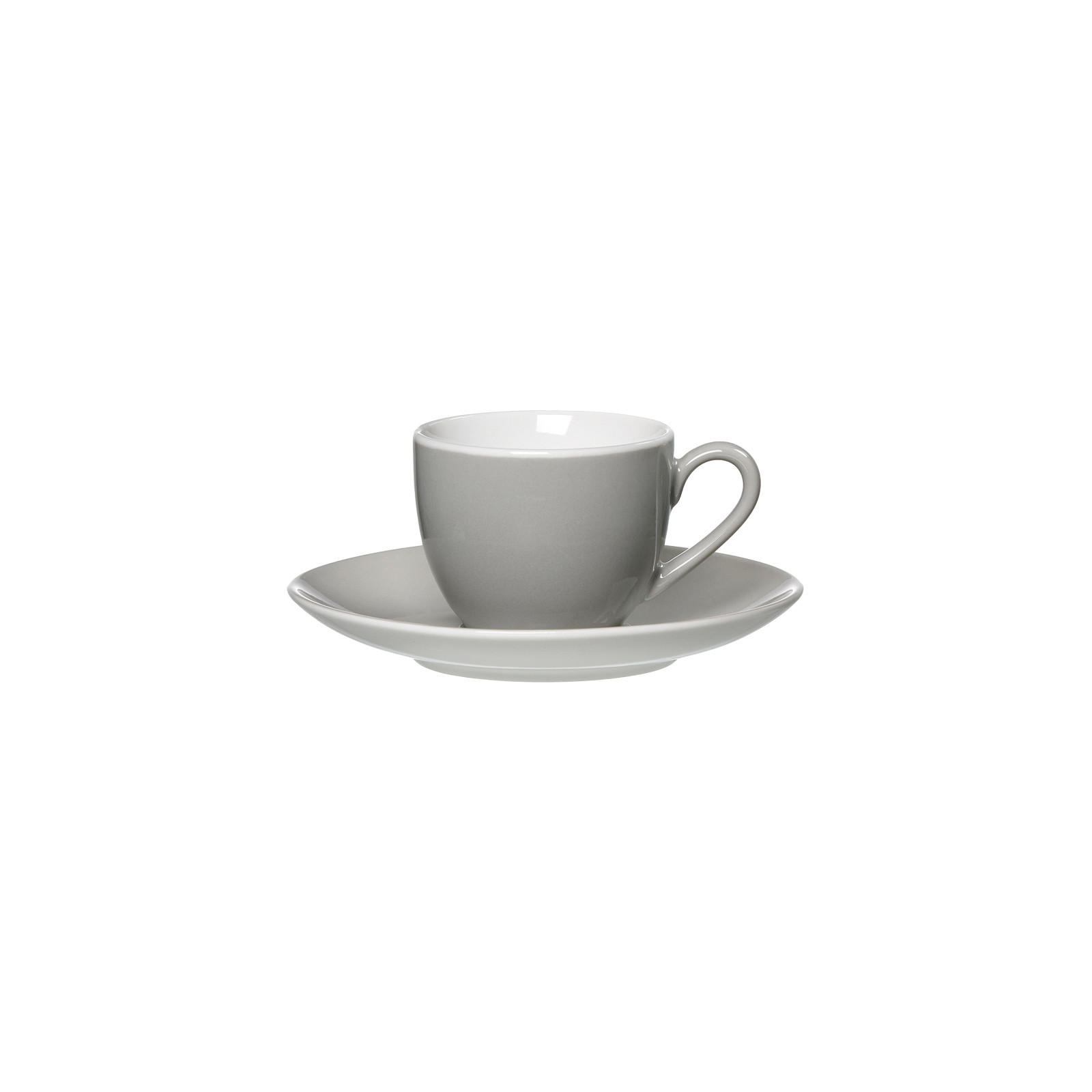 ESPRESSOTASSEN UND -UNTERTASSEN Doppio Grau 80 ml 6er Set - Grau, Keramik (12/7/12cm) - Ritzenhoff Breker