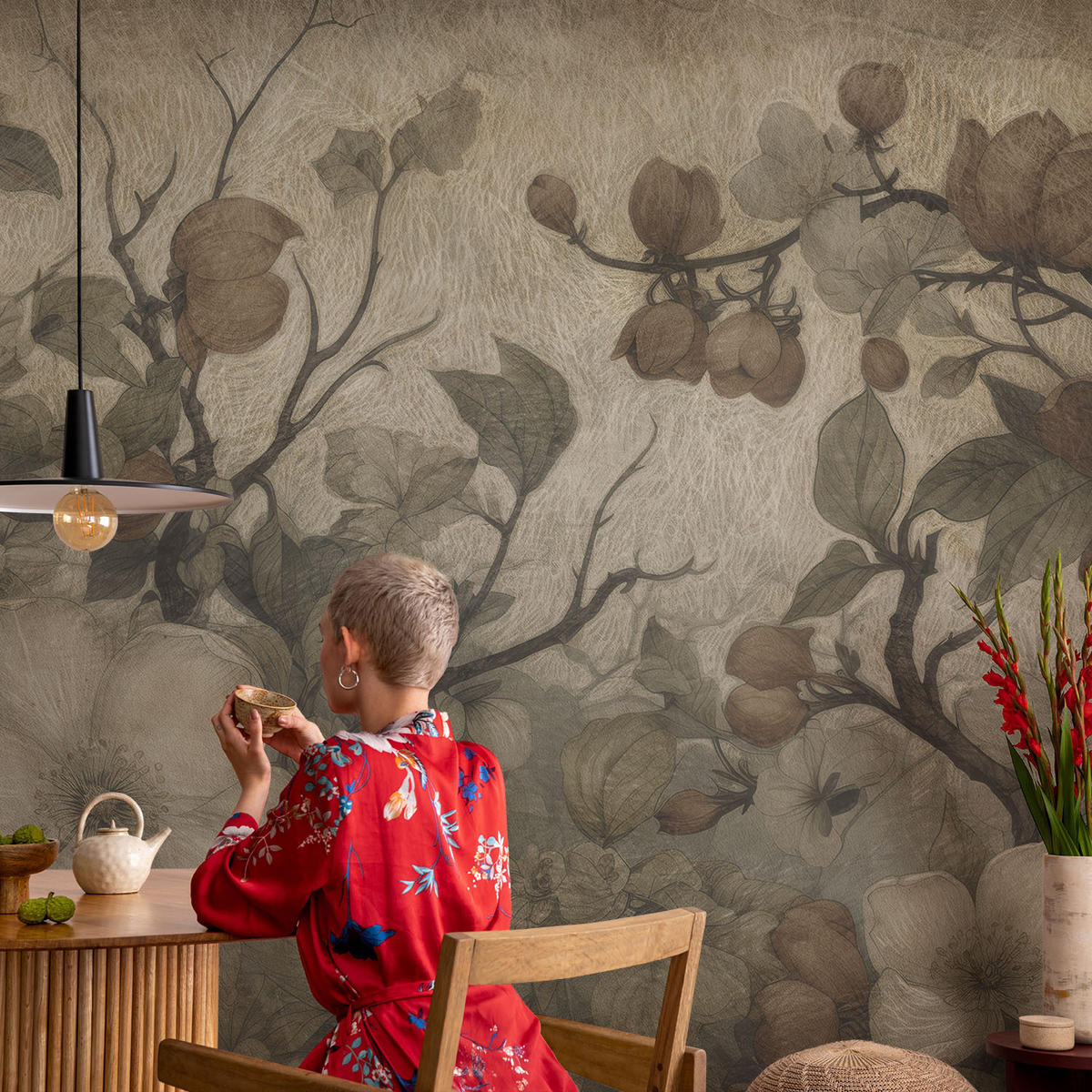 FOTOTAPETE 104x70 cm - Blumenschönheit - Weiß, Textil (104/70cm) - Wallfluent