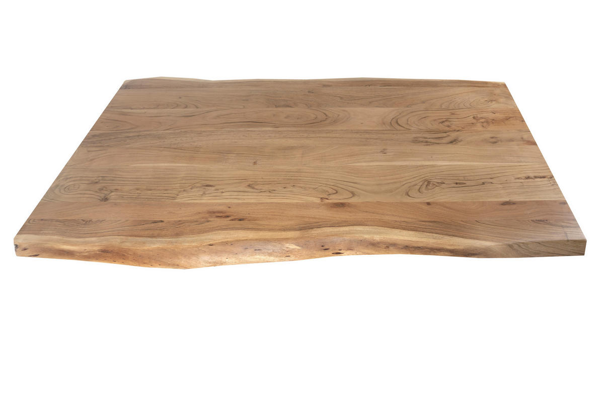 ESSTISCH JIM - Schwarz/Naturfarben, Holz/Metall (80/120/77cm) - SAM