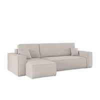 ECKSOFA Mit Schlaffunktion Und Bettkasten BEST Stoff Poso Dicker Cord Beige Links - Beige, Holz/Textil (142/244cm) - Kaiser Möbel