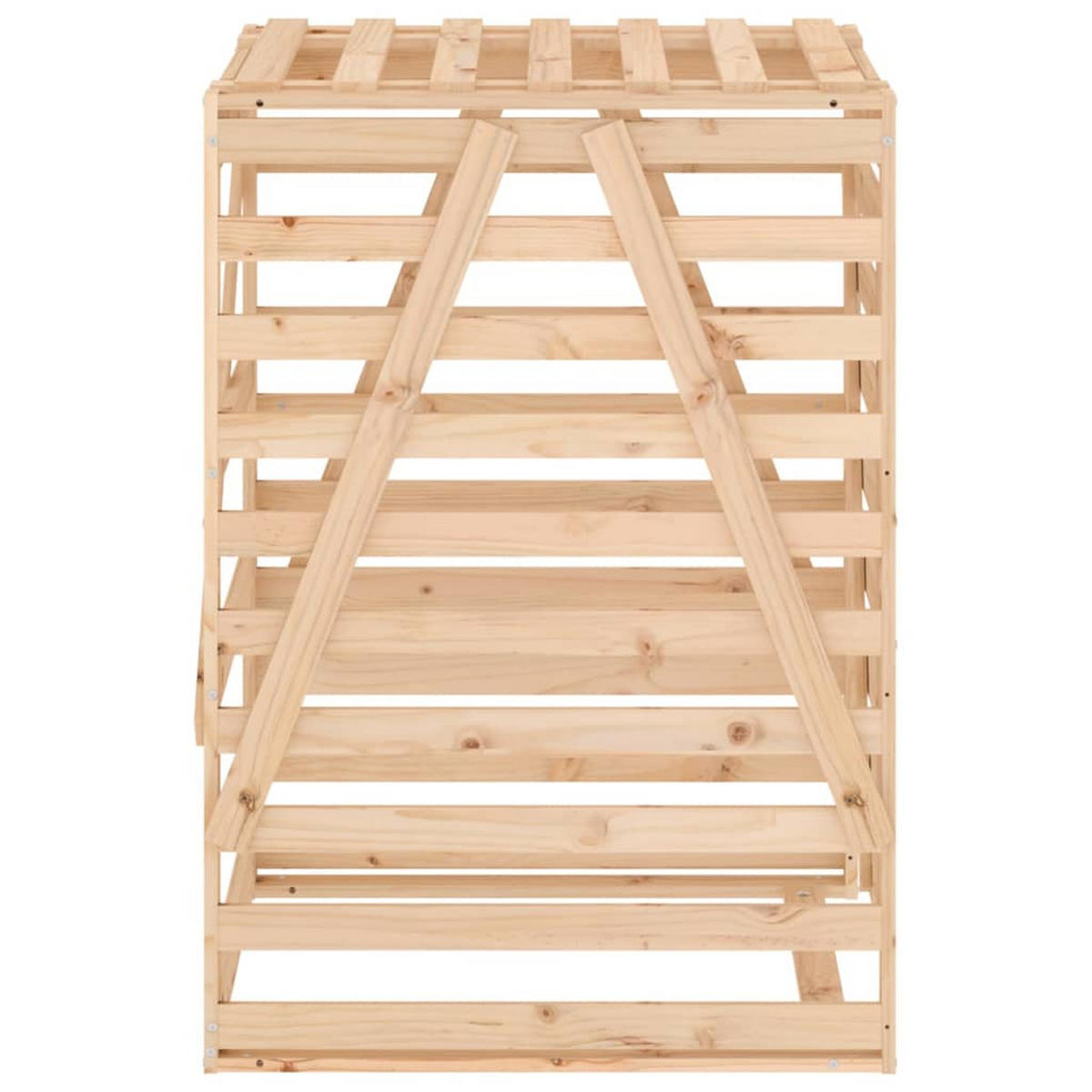 1ER Mülltonnenbox Kiefernholz BOUMI | 84x90x128,5cm Natur | Für 1 Tonne - Naturfarben, Holz (84/128.5/90cm) - DELUKE