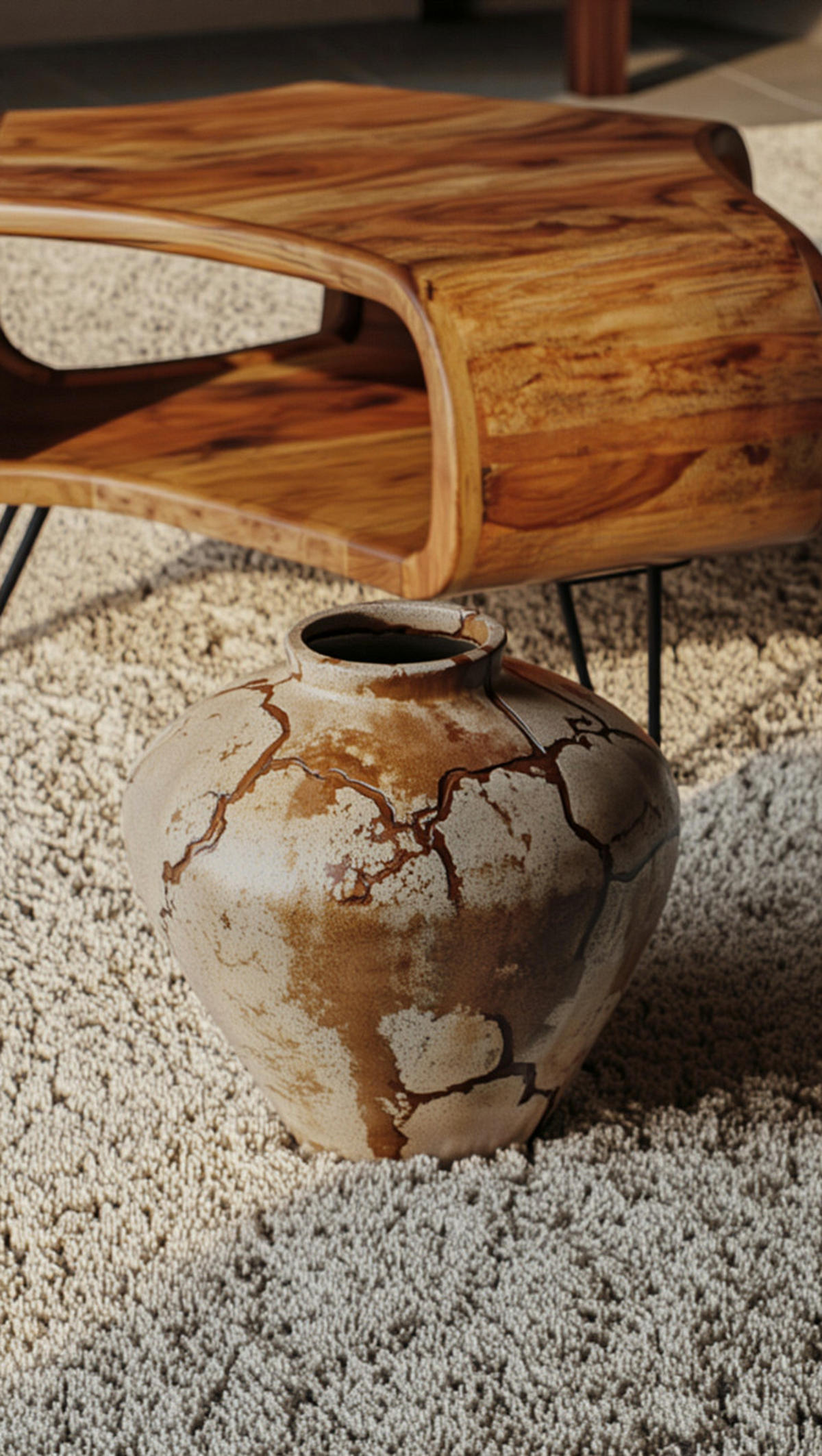 COUCHTISCH Sheesham Holz in Landhaus-Stil mit Stauraum, Maße 55x38x55 cm - Schwarz/Braun, Holz/Metall (55/55/38cm) - KADIMA DESIGN